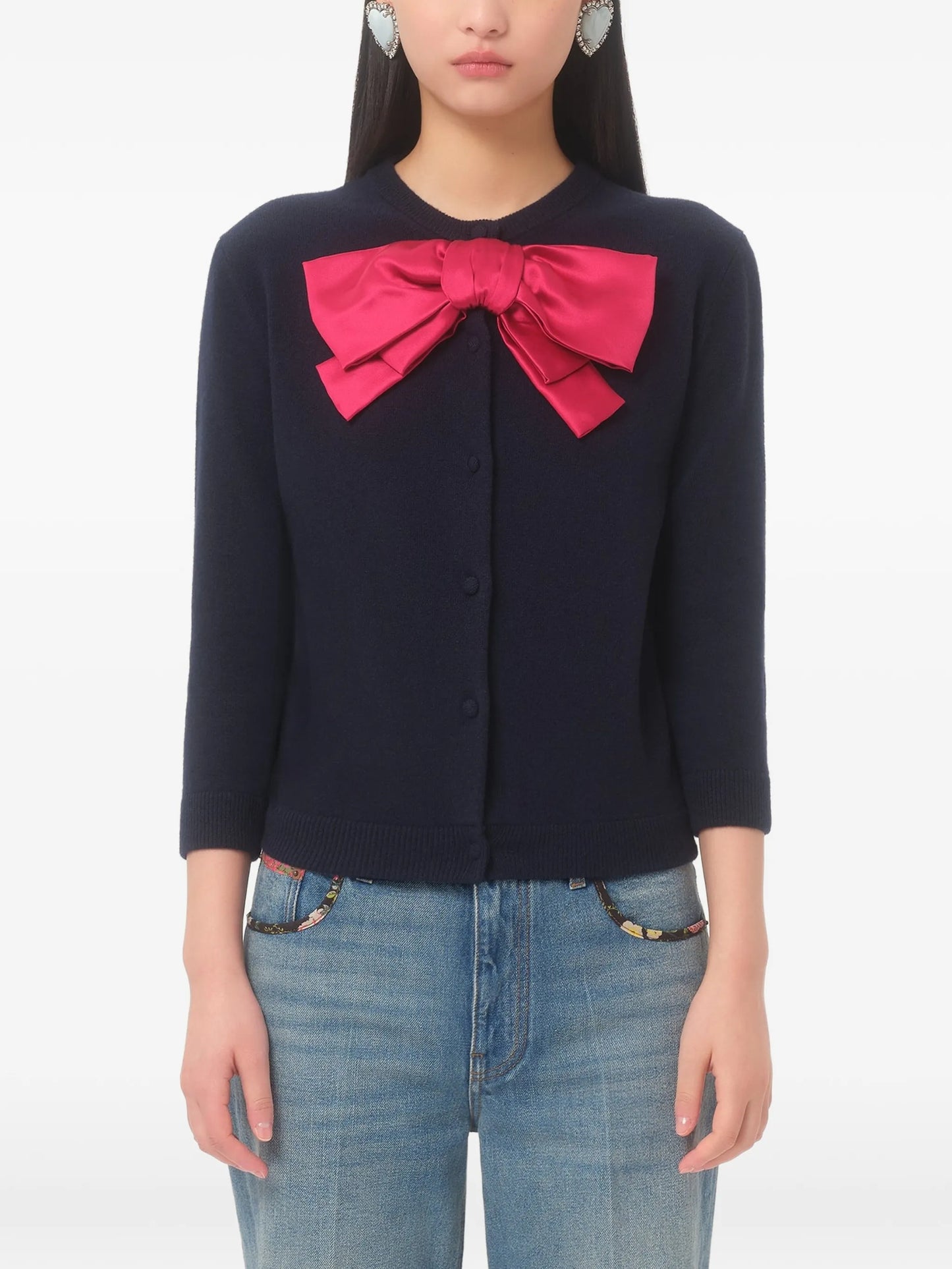 bow-detailed jacket