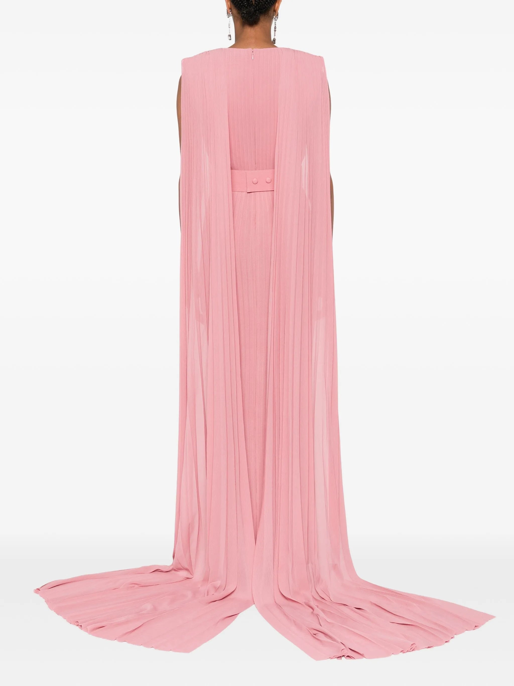 Tavia pleated belted maxi dress