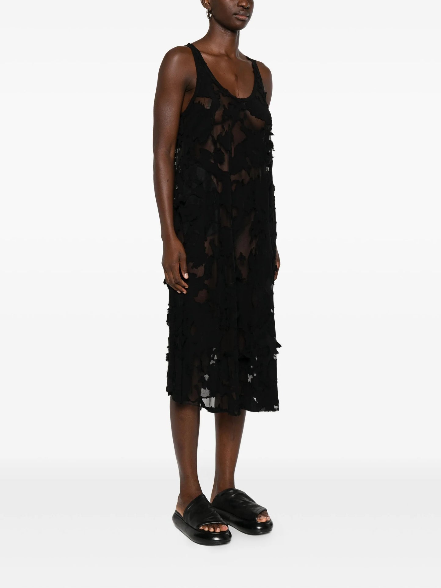 scoop neck midi dress