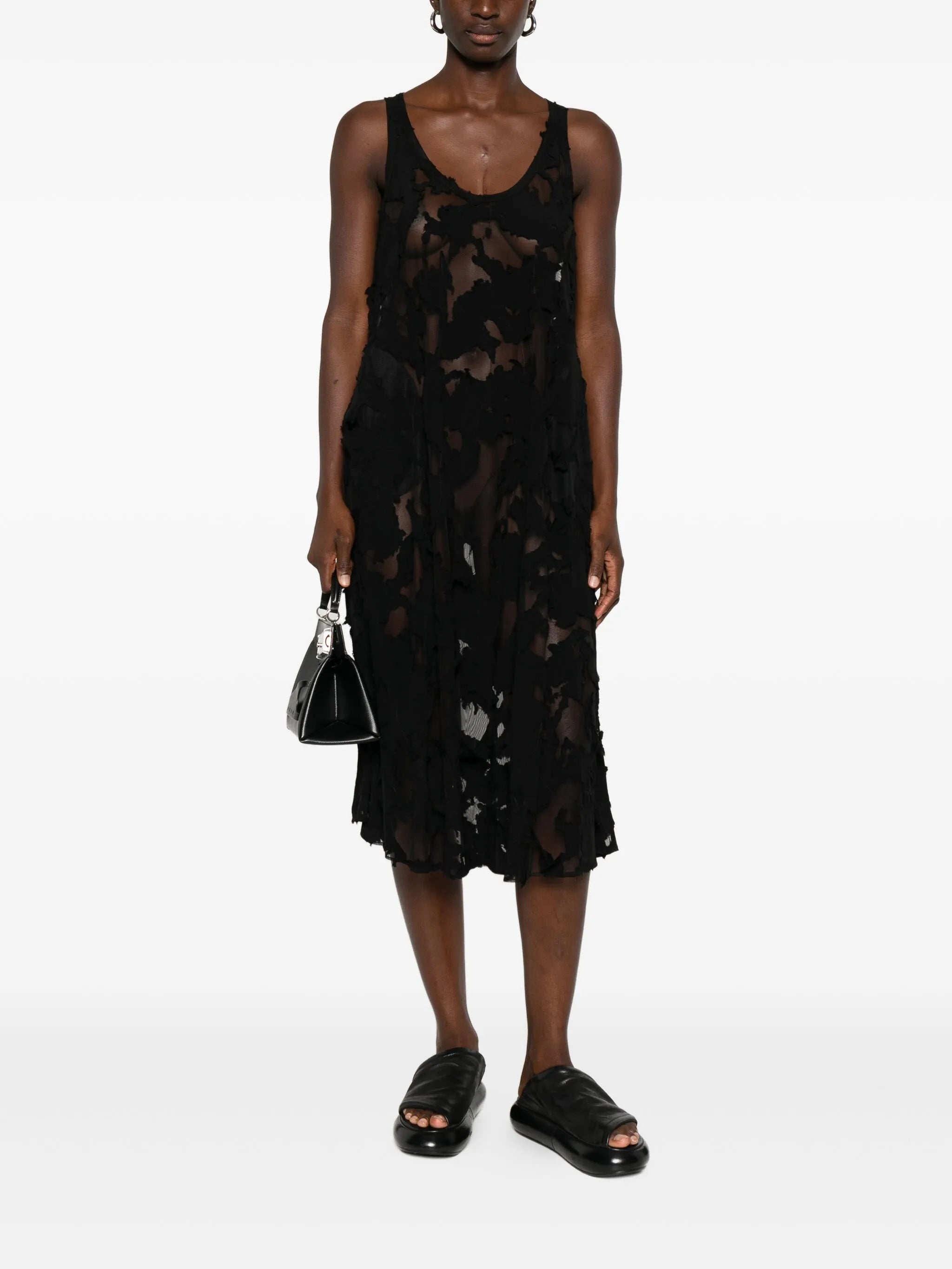 scoop neck midi dress