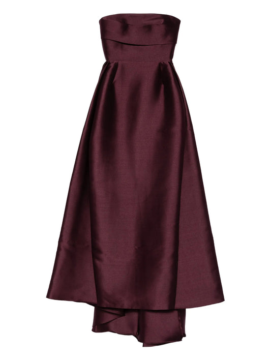 Tiffany strapless asymmetric maxi dress