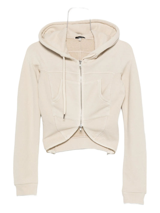 cropped zip-up hoodie