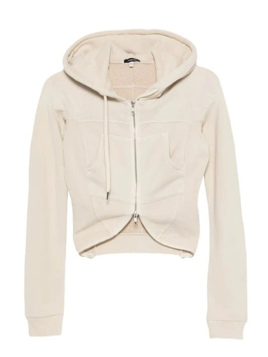 cropped zip-up hoodie