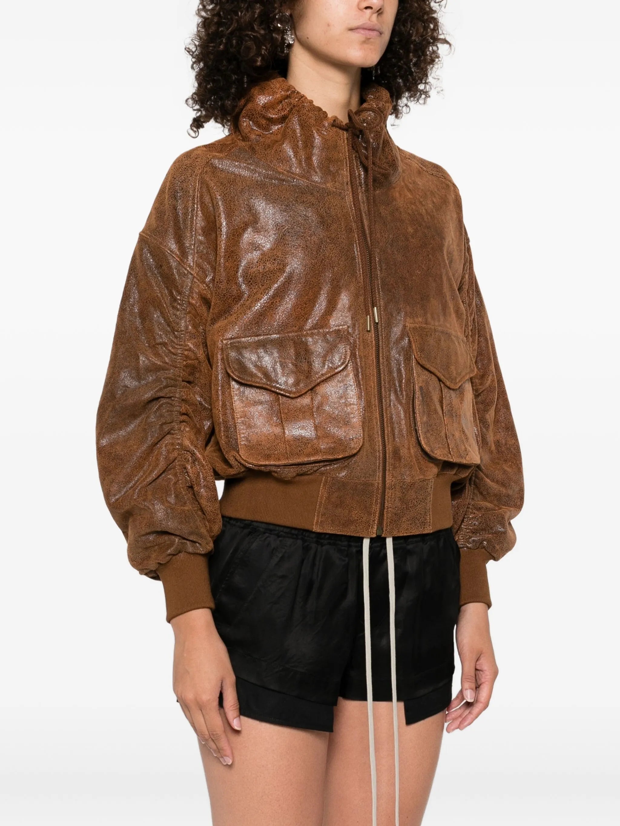 leather bomber jacket