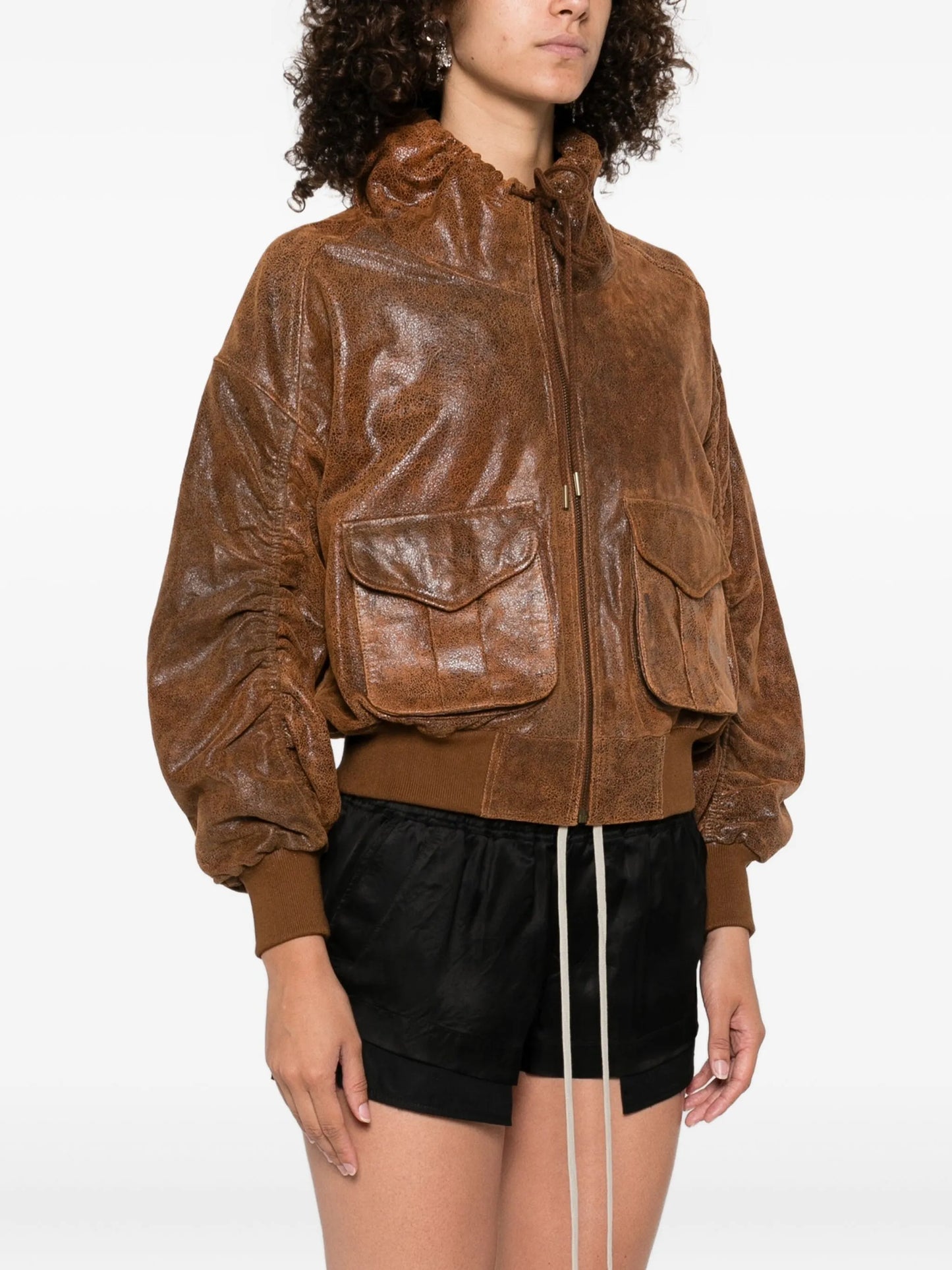 leather bomber jacket