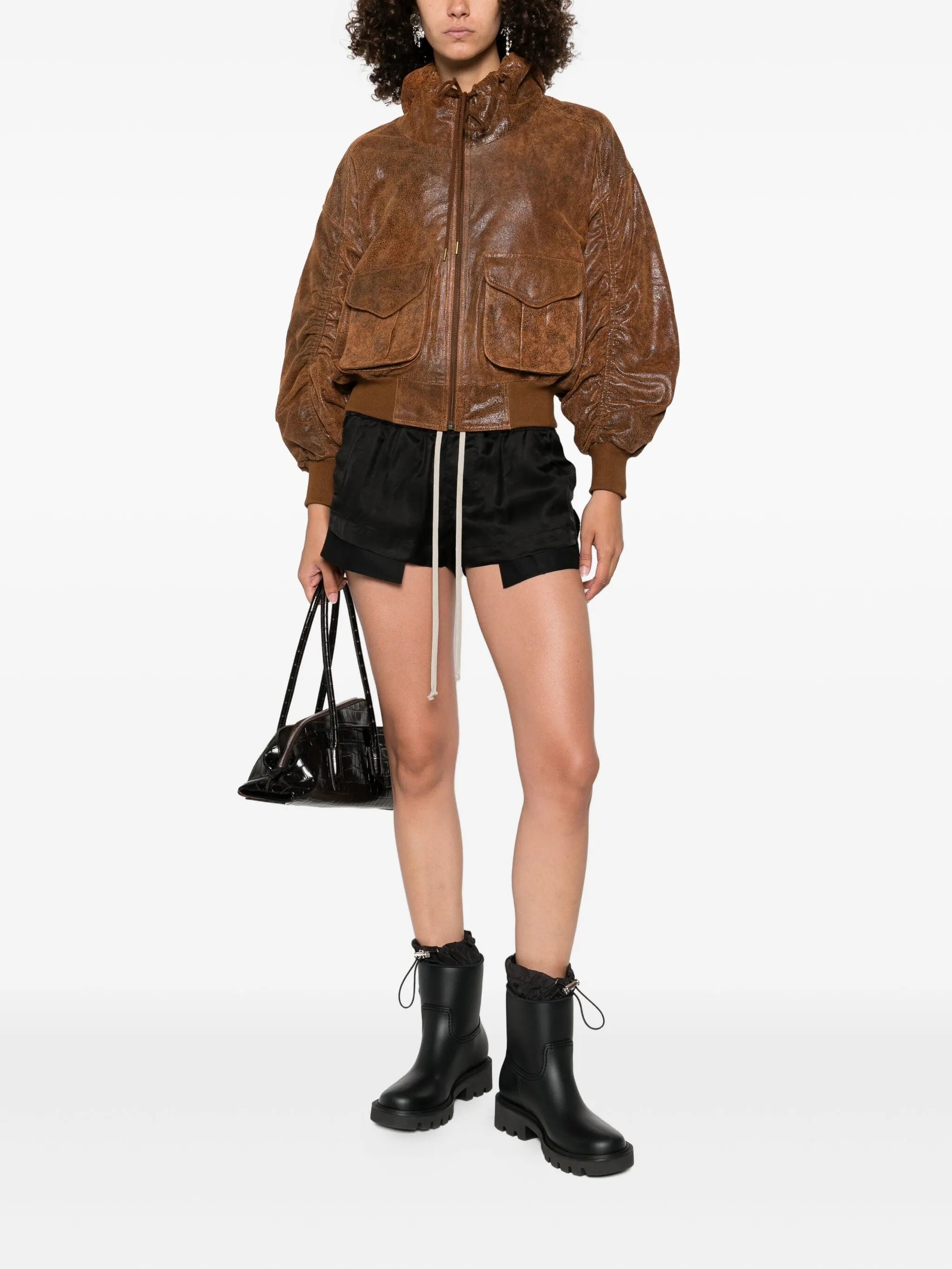 leather bomber jacket