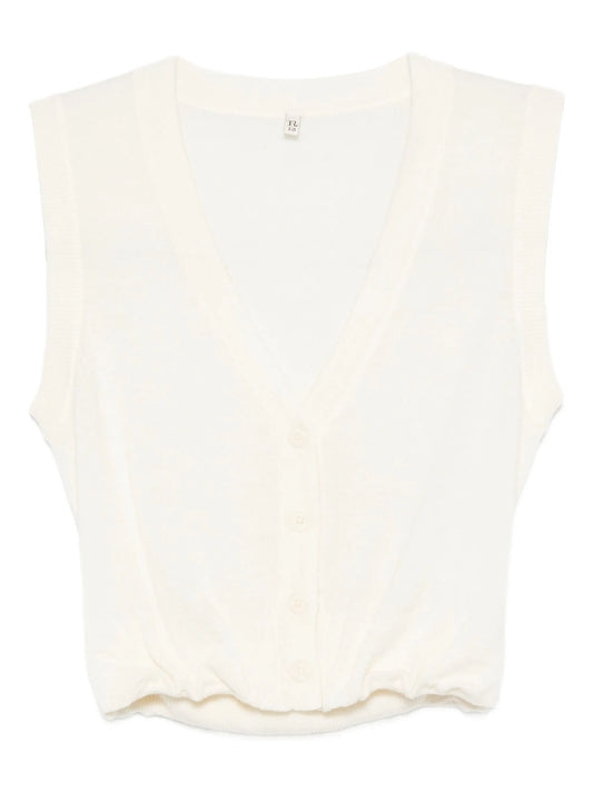 V-neck cropped vest