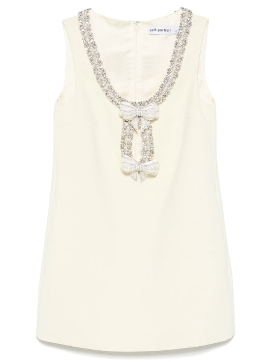 crepe bow-detail mini dress