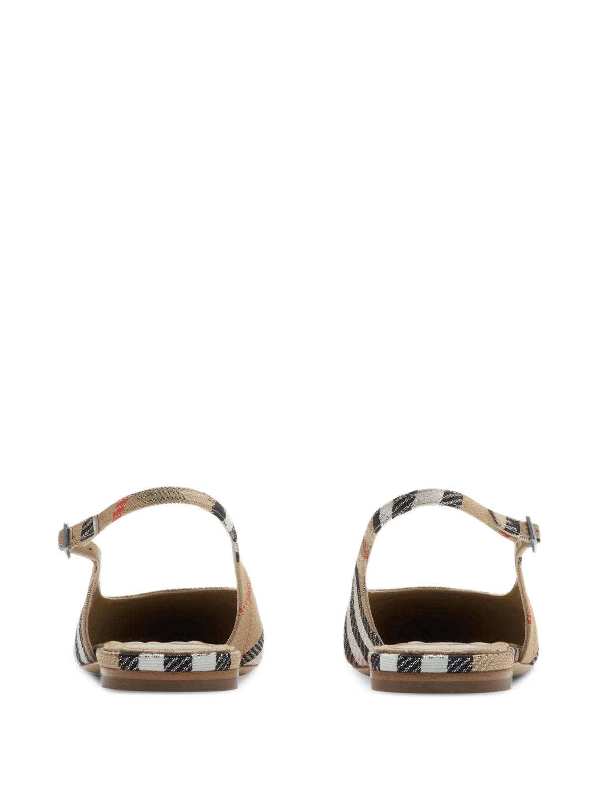 check-pattern slingback ballet flats