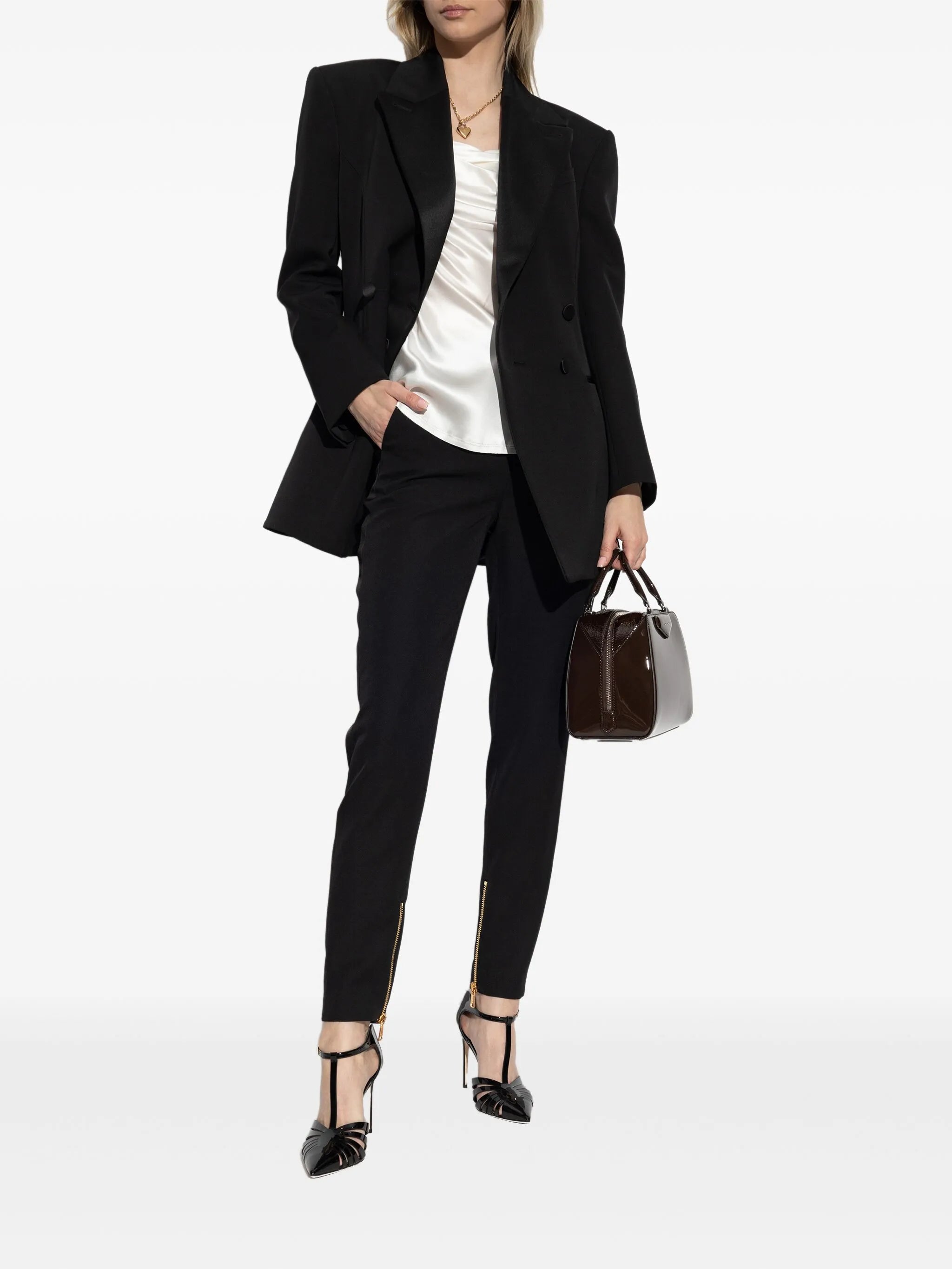 double-breasted tailored blazer