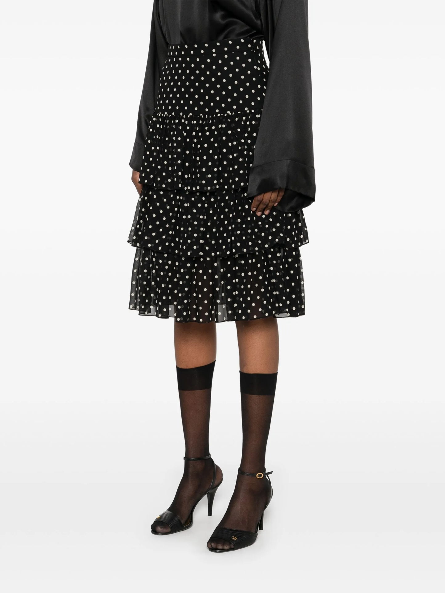 polka-dot mini skirt