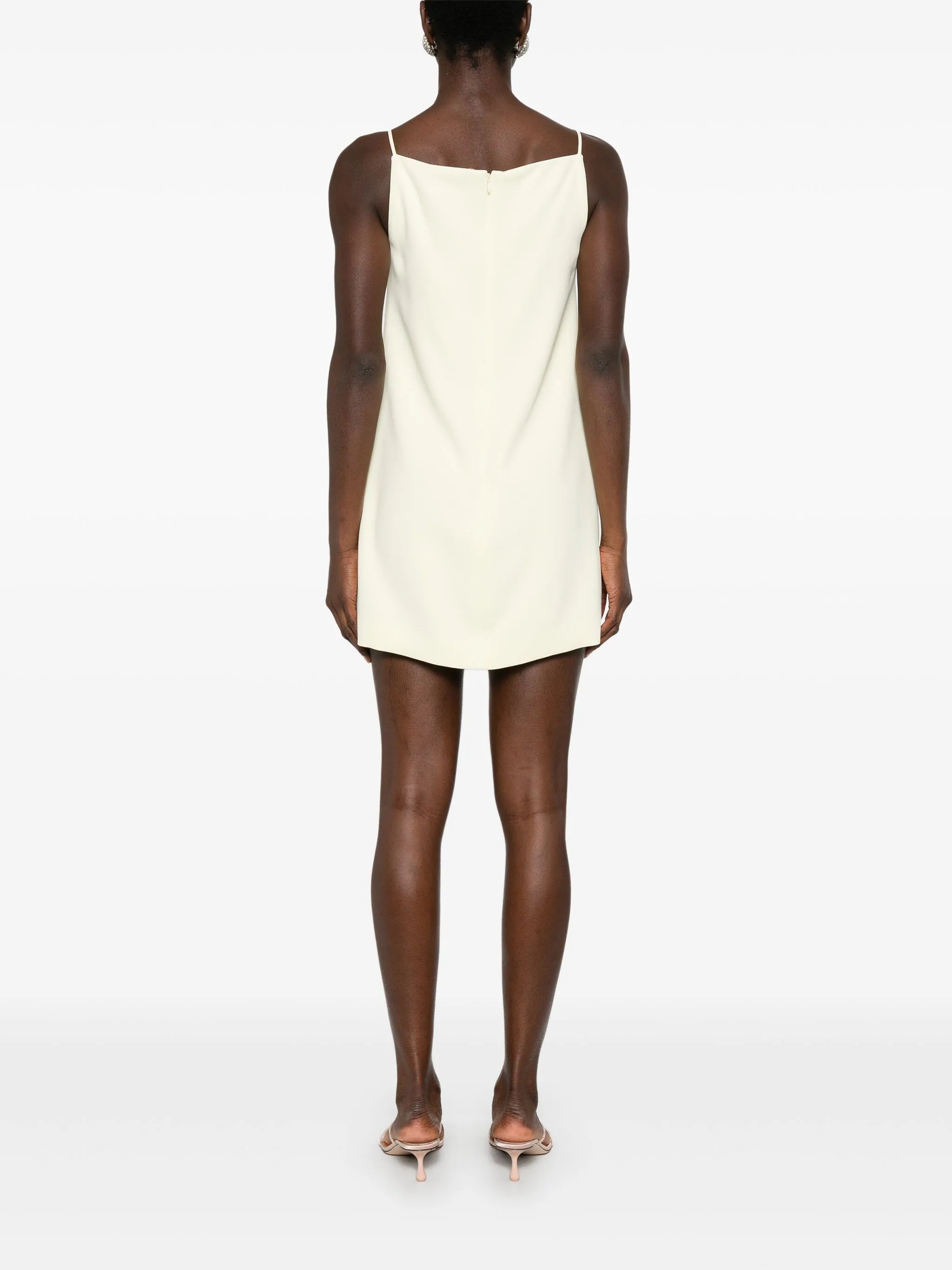 flower-appliqué mini dress
