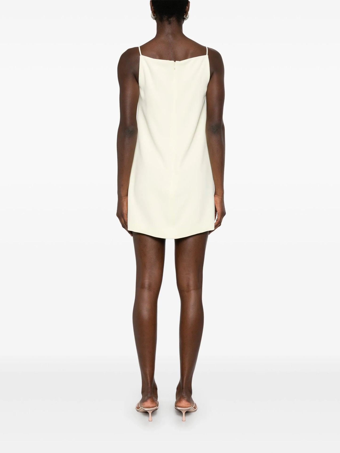 flower-appliqué mini dress
