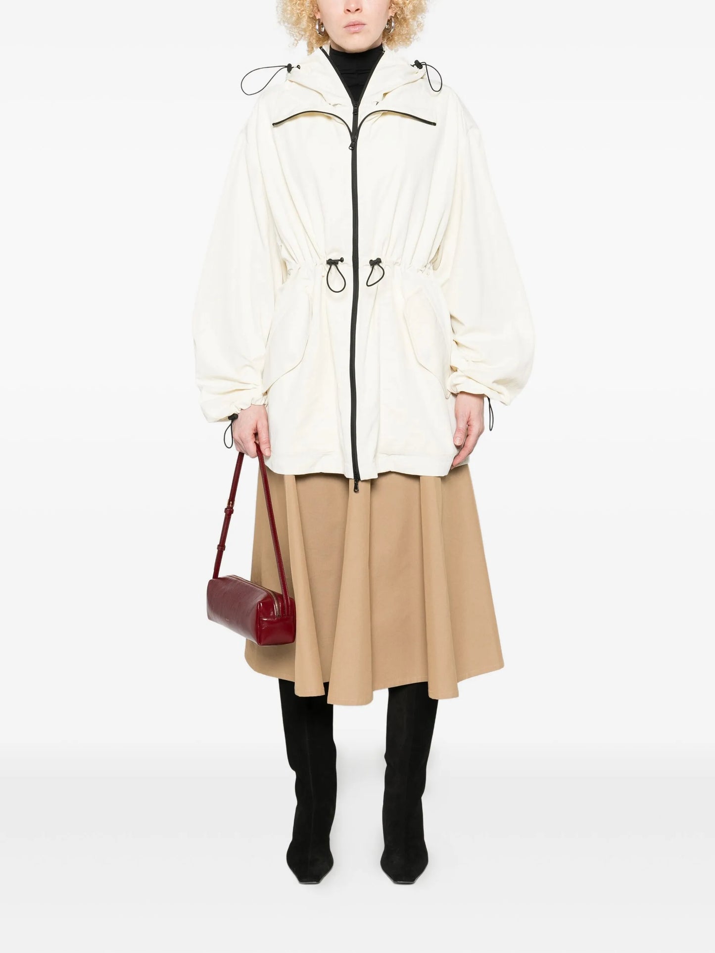 x RHW hooded drawstring coat