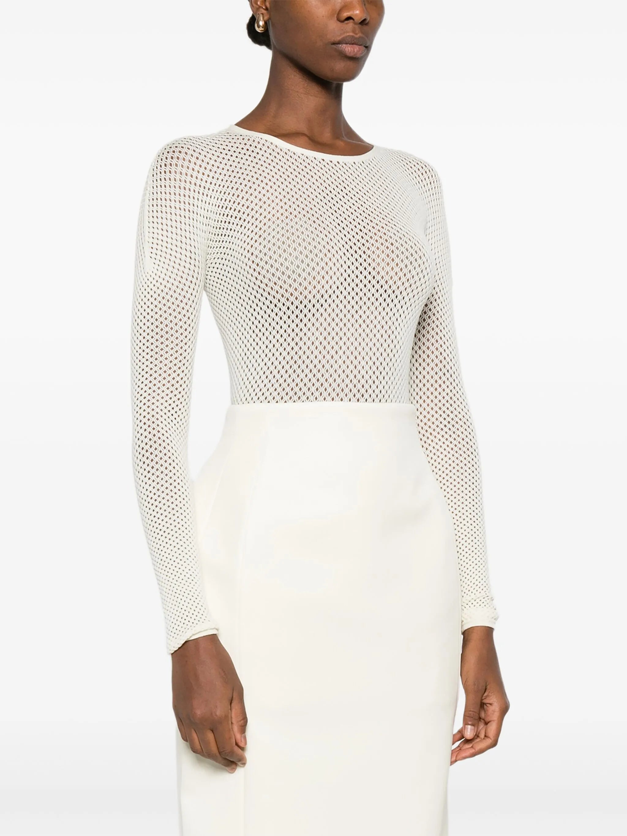 mesh-knit bodysuit