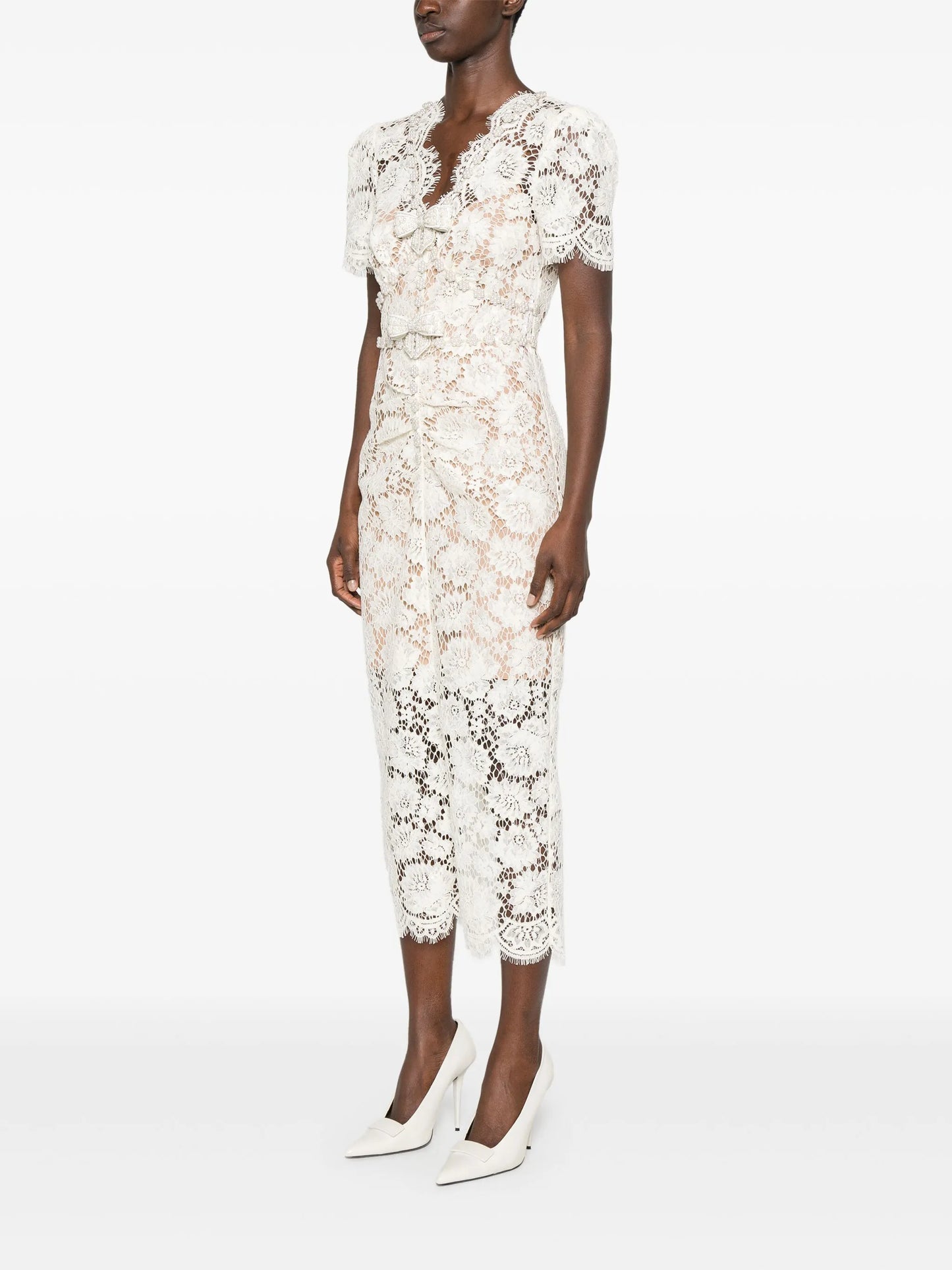 fine-lace midi dress
