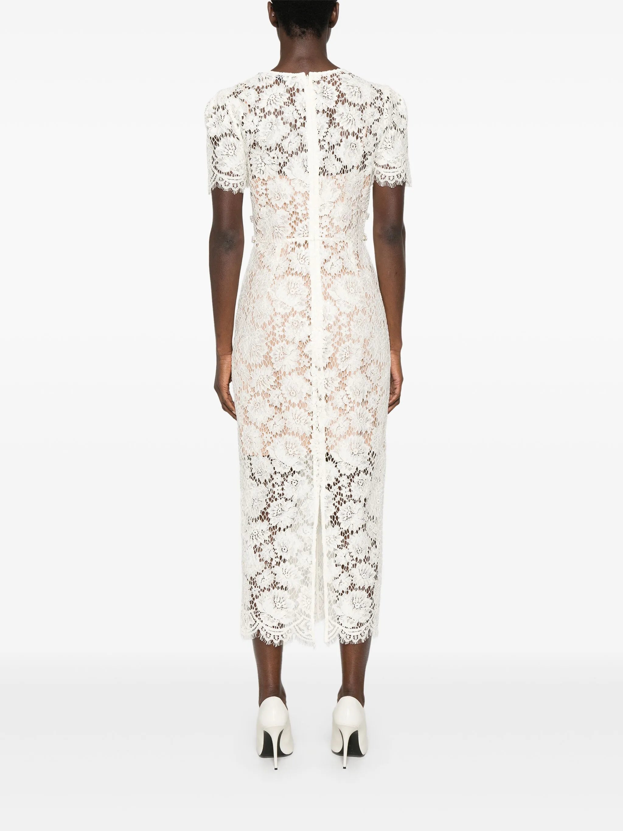 fine-lace midi dress