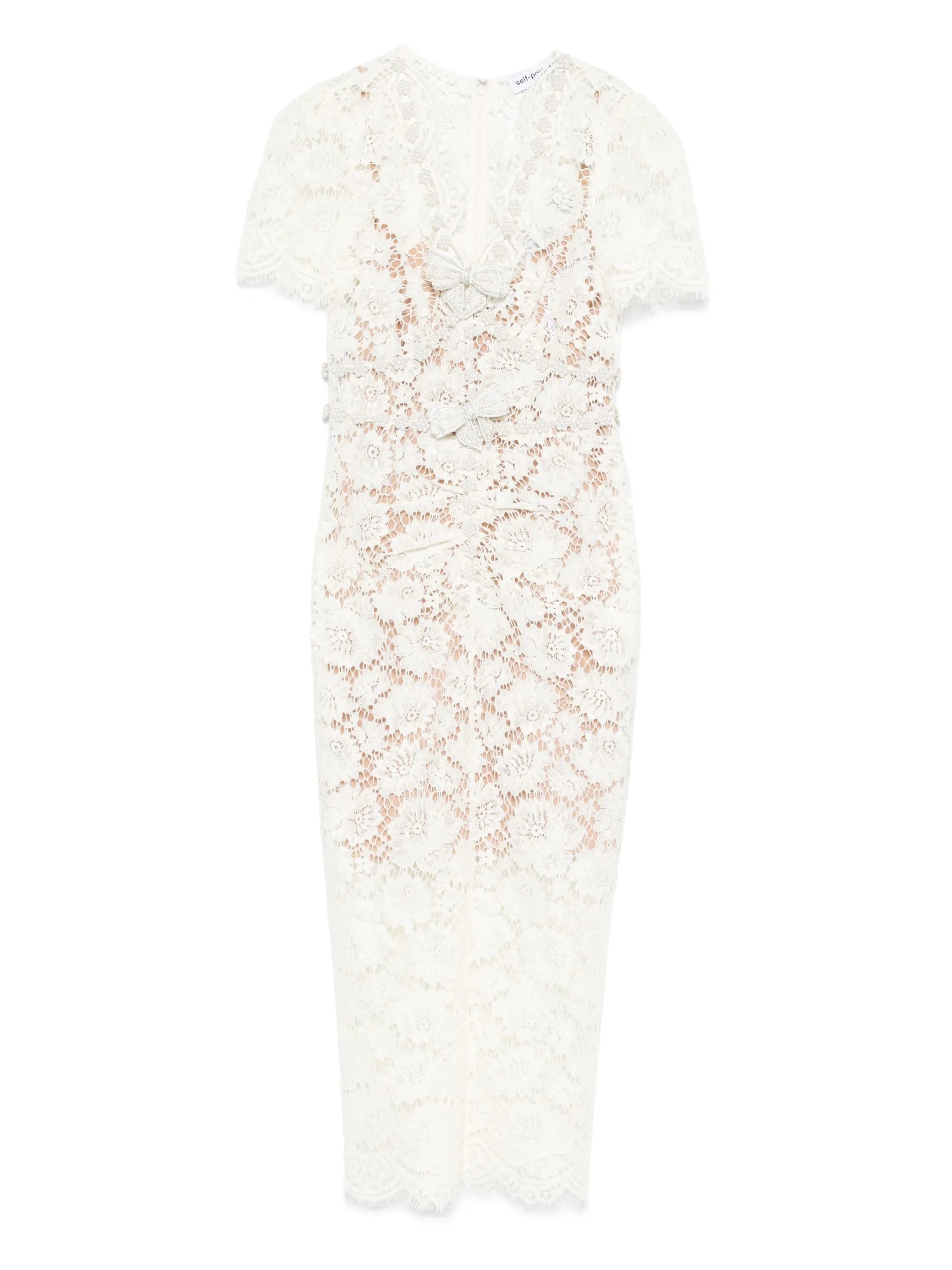 fine-lace midi dress