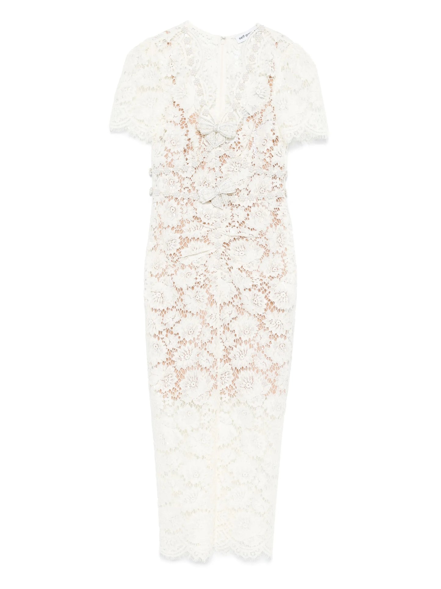 fine-lace midi dress