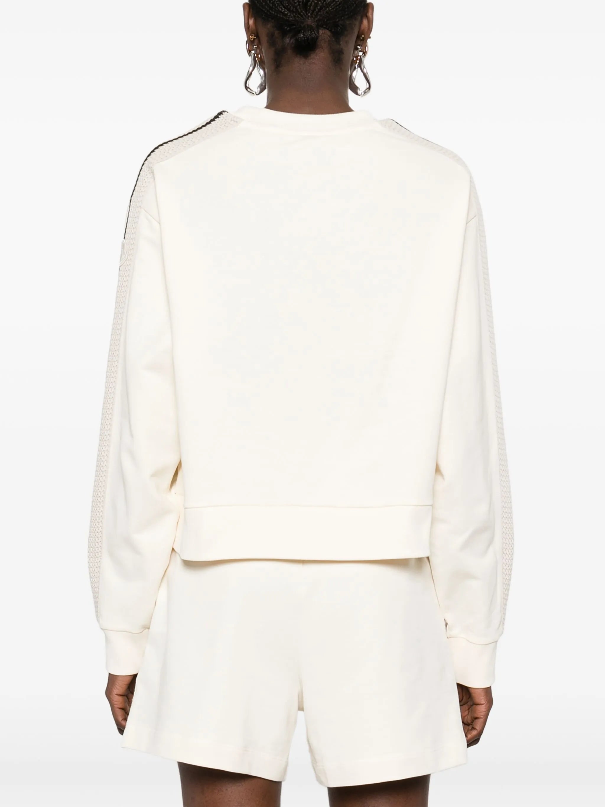 knitted-trim sweatshirt