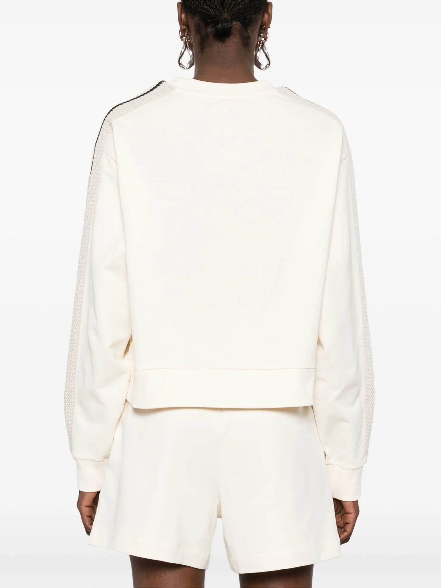 knitted-trim sweatshirt