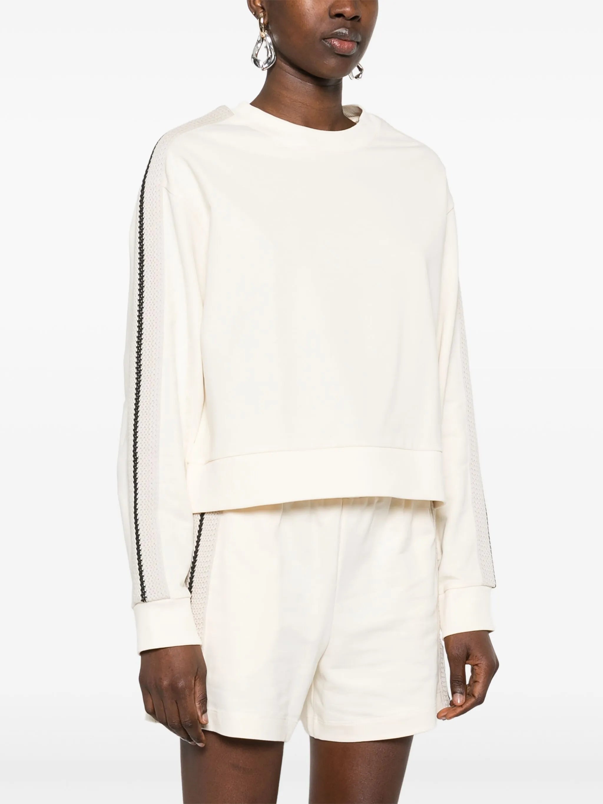 knitted-trim sweatshirt