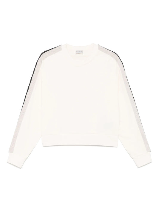 knitted-trim sweatshirt