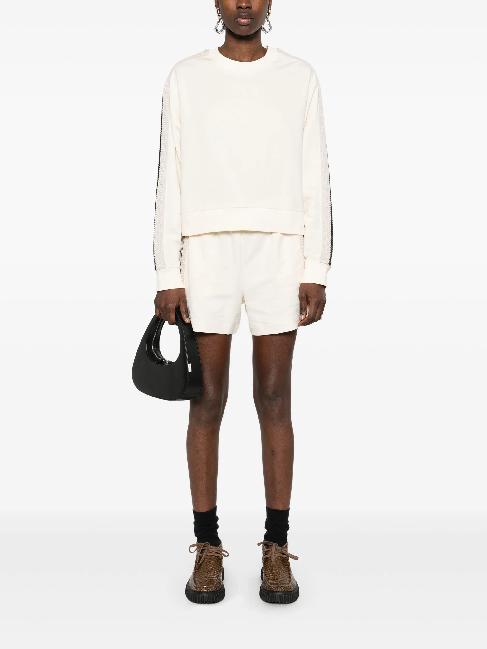 knitted-trim sweatshirt