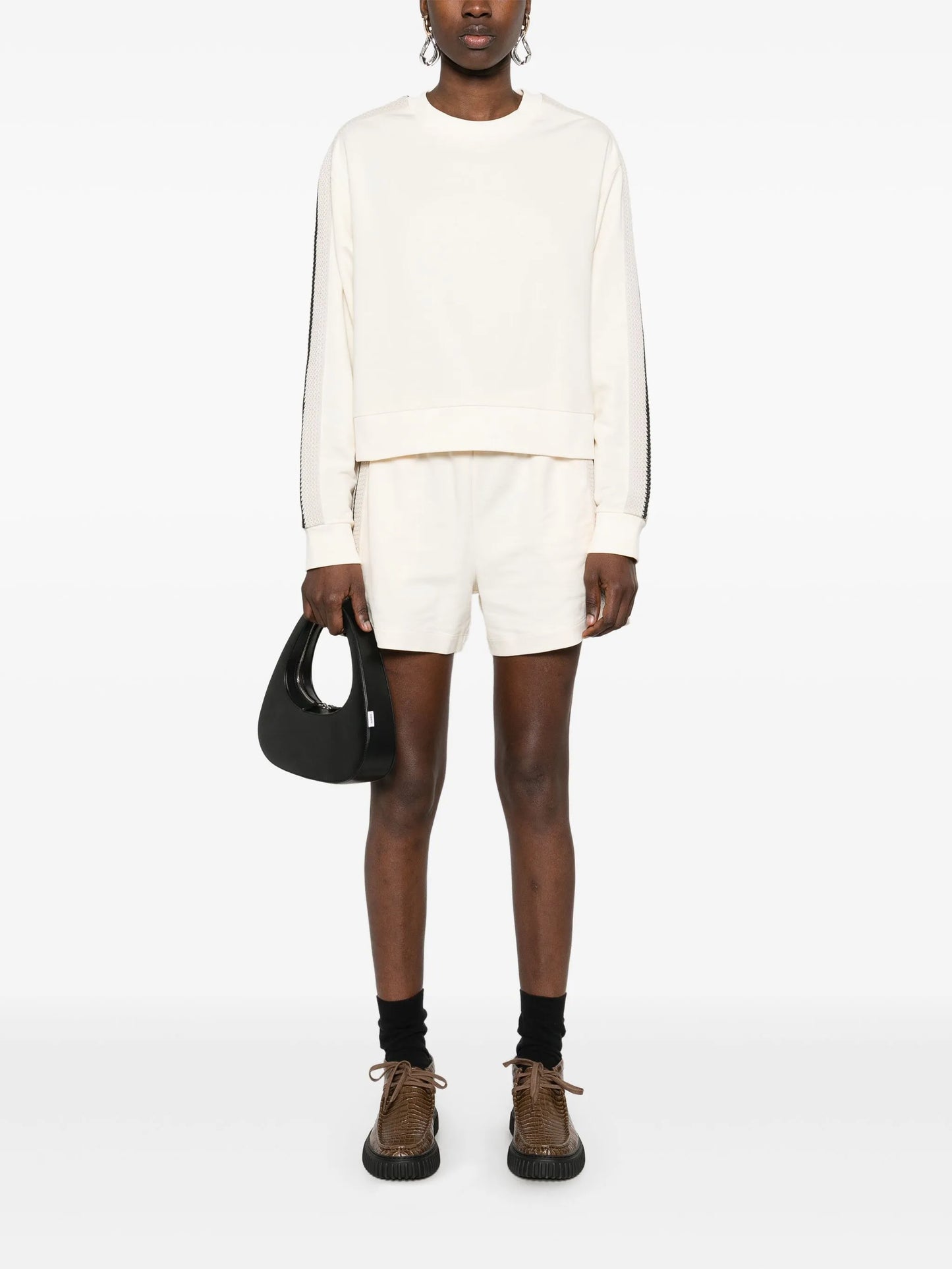 knitted-trim sweatshirt