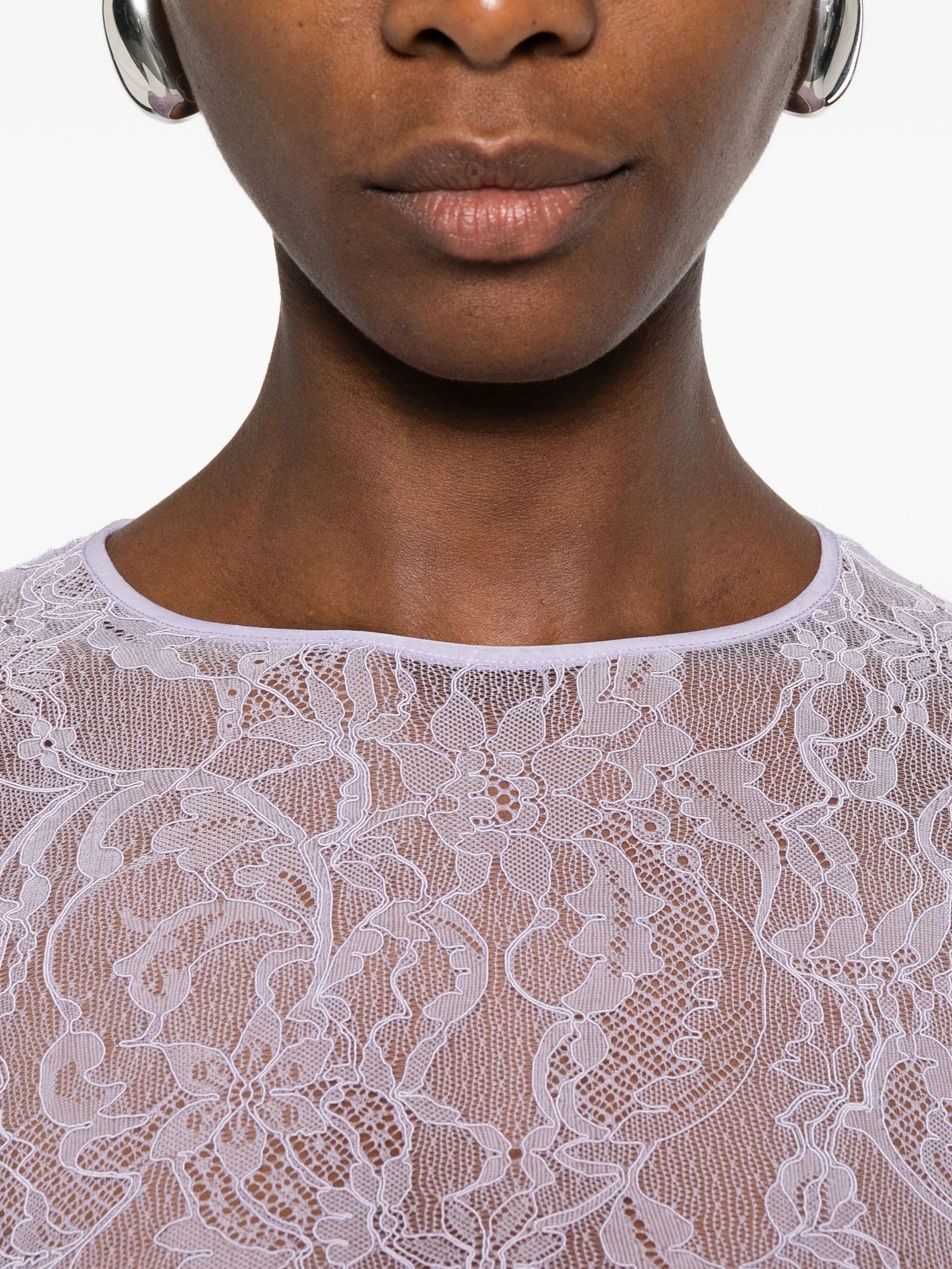lace long-sleeve midi dress