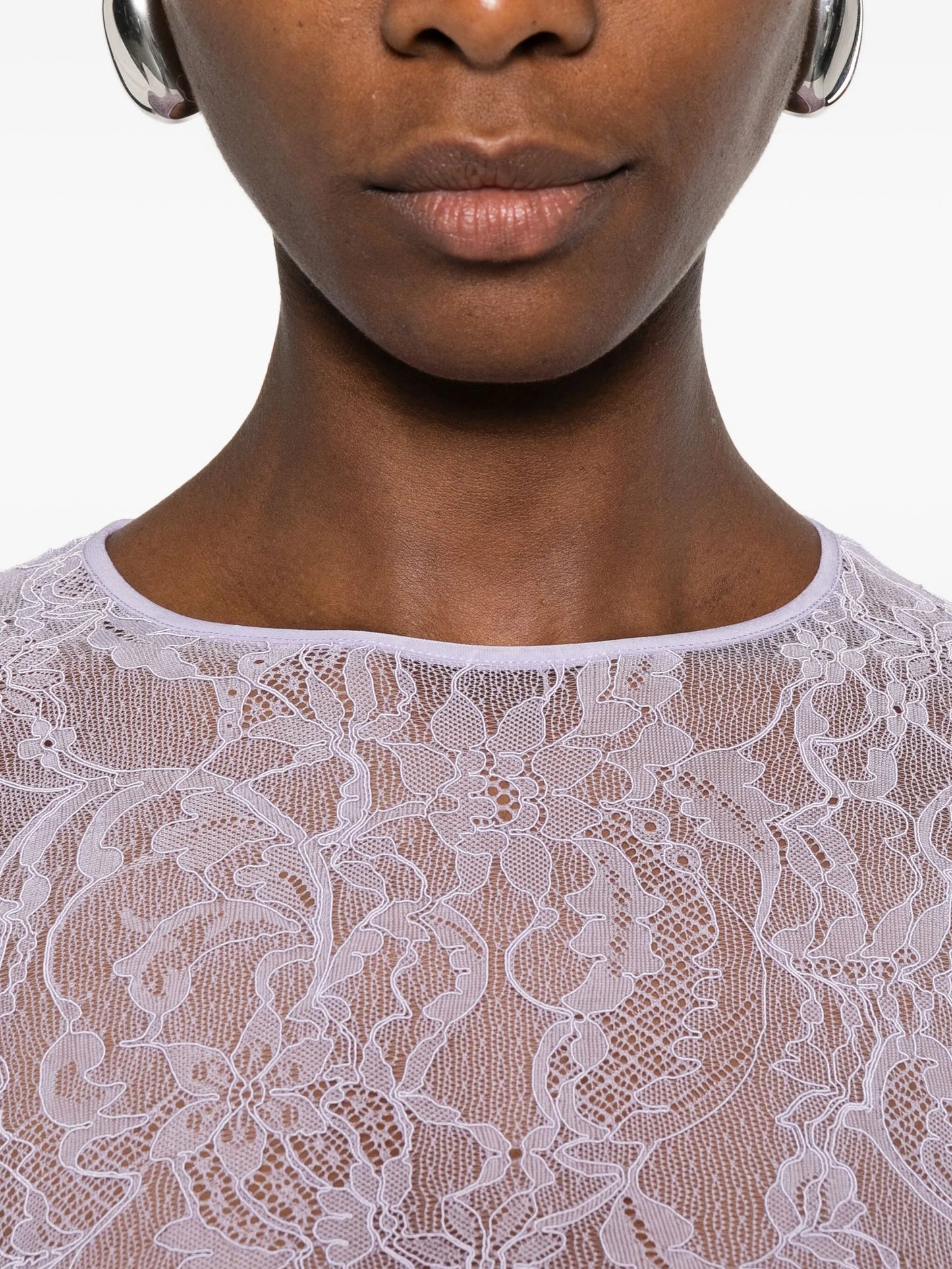 lace long-sleeve midi dress