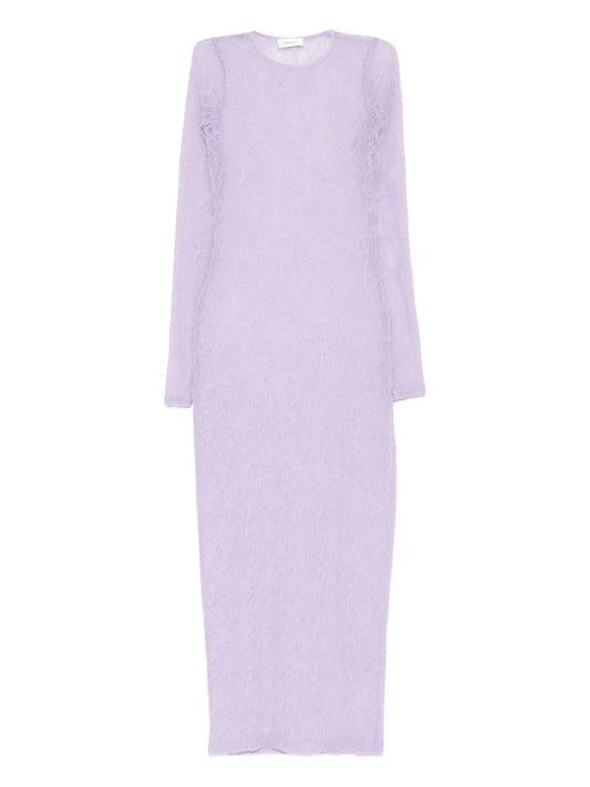 lace long-sleeve midi dress