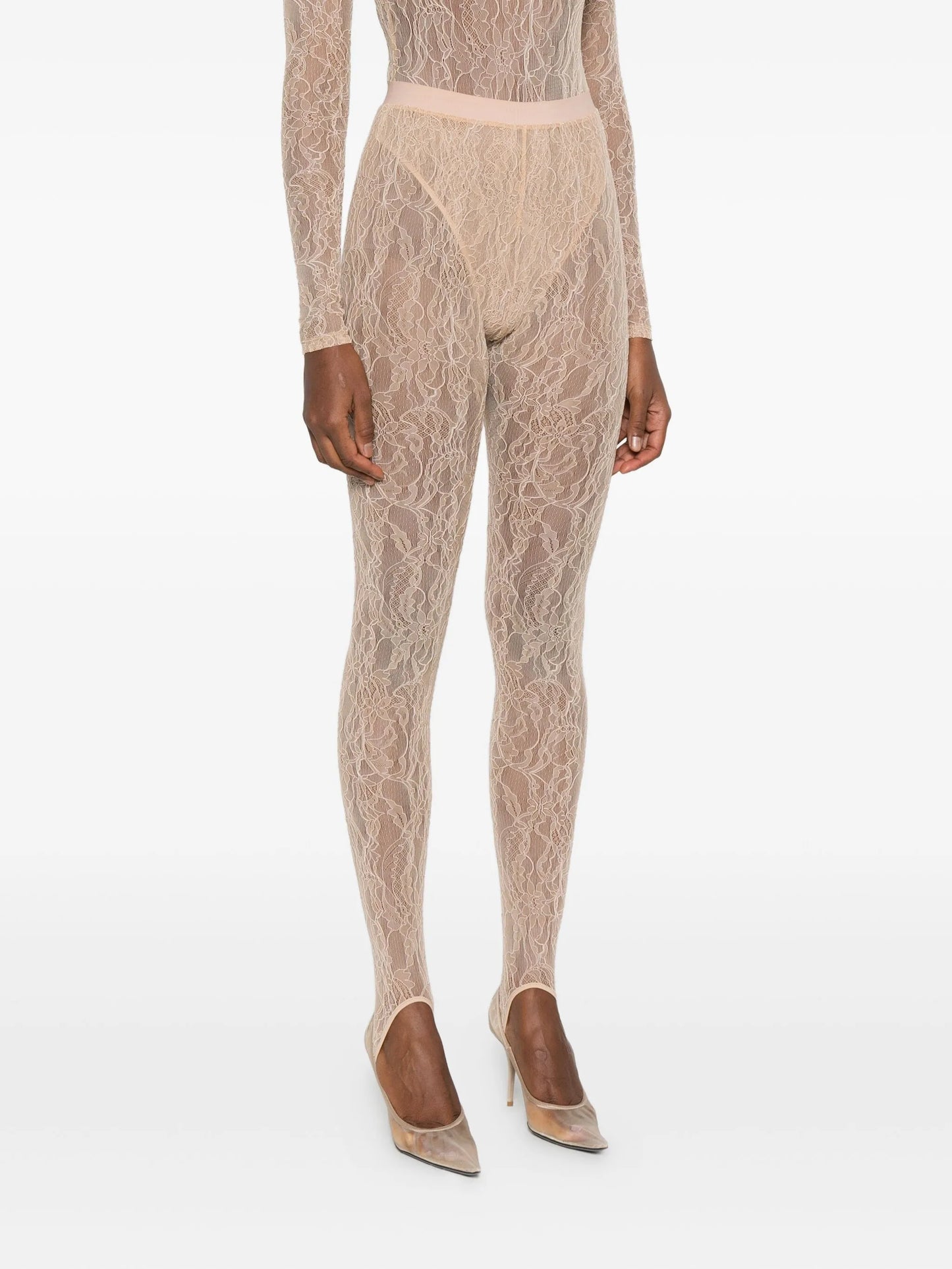 lace stirrup leggings