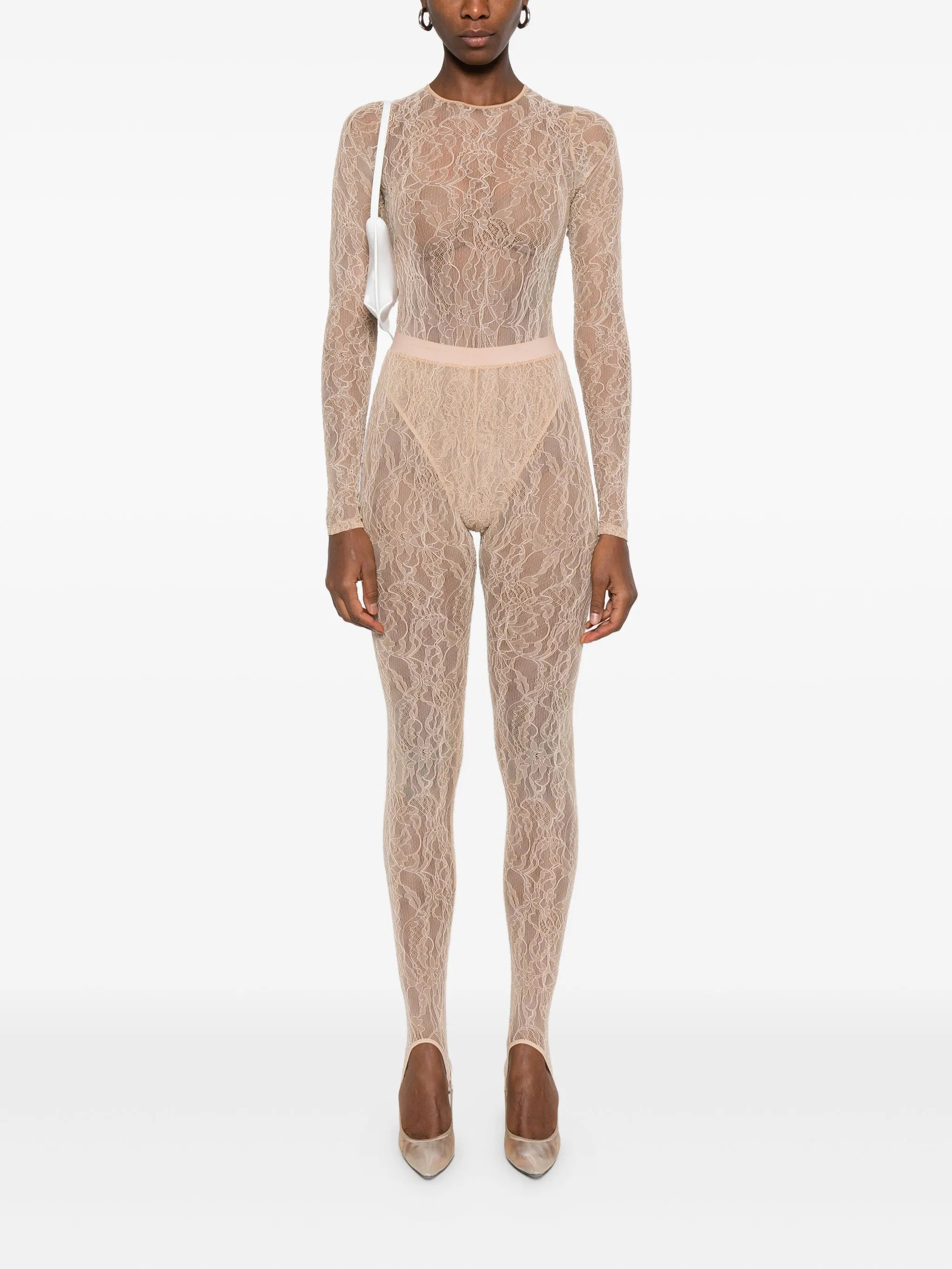 lace stirrup leggings