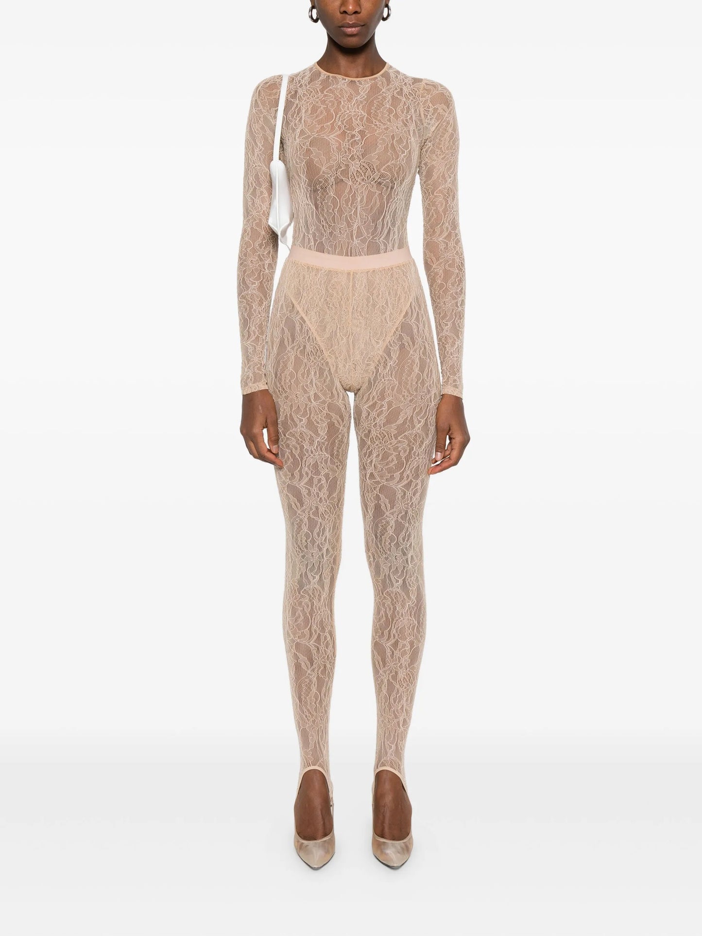 lace stirrup leggings