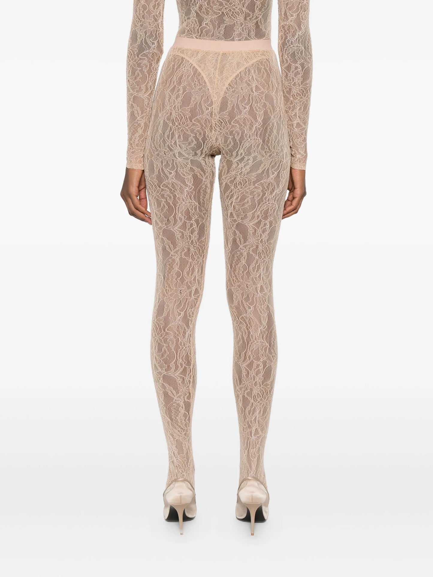 lace stirrup leggings