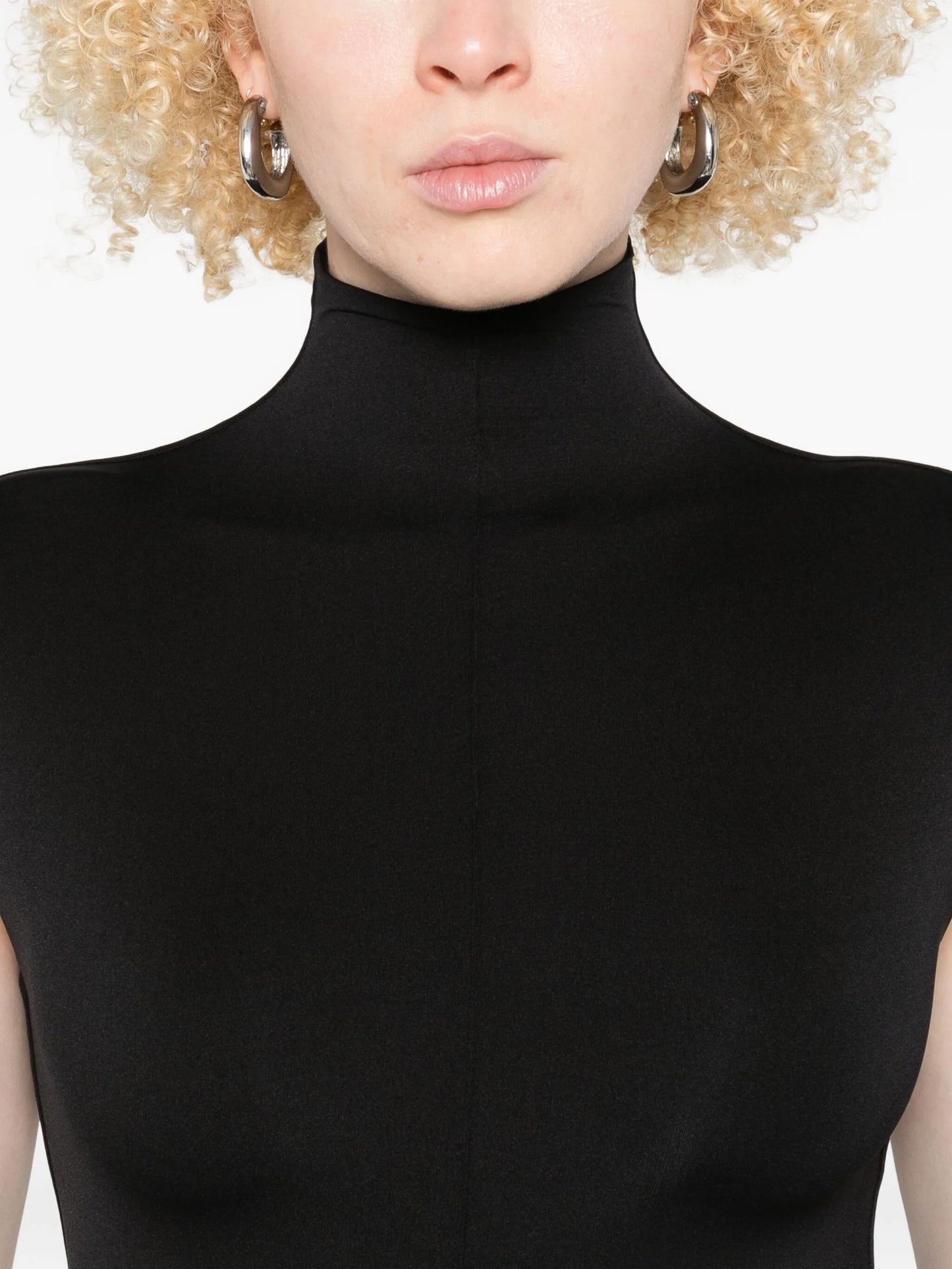 high-neck sleeveless bodysuit