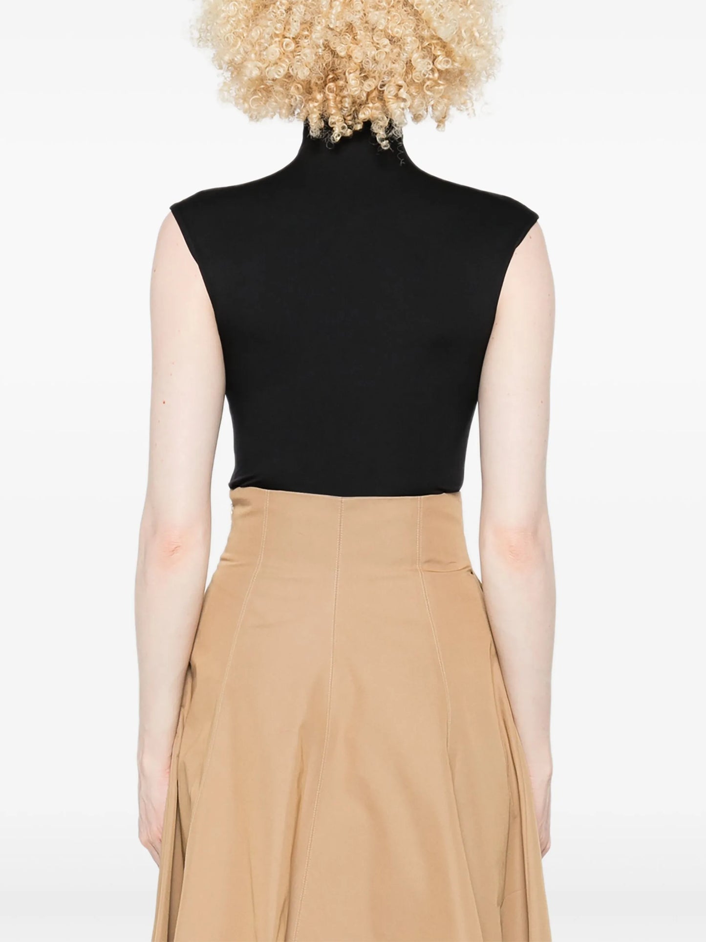 high-neck sleeveless bodysuit