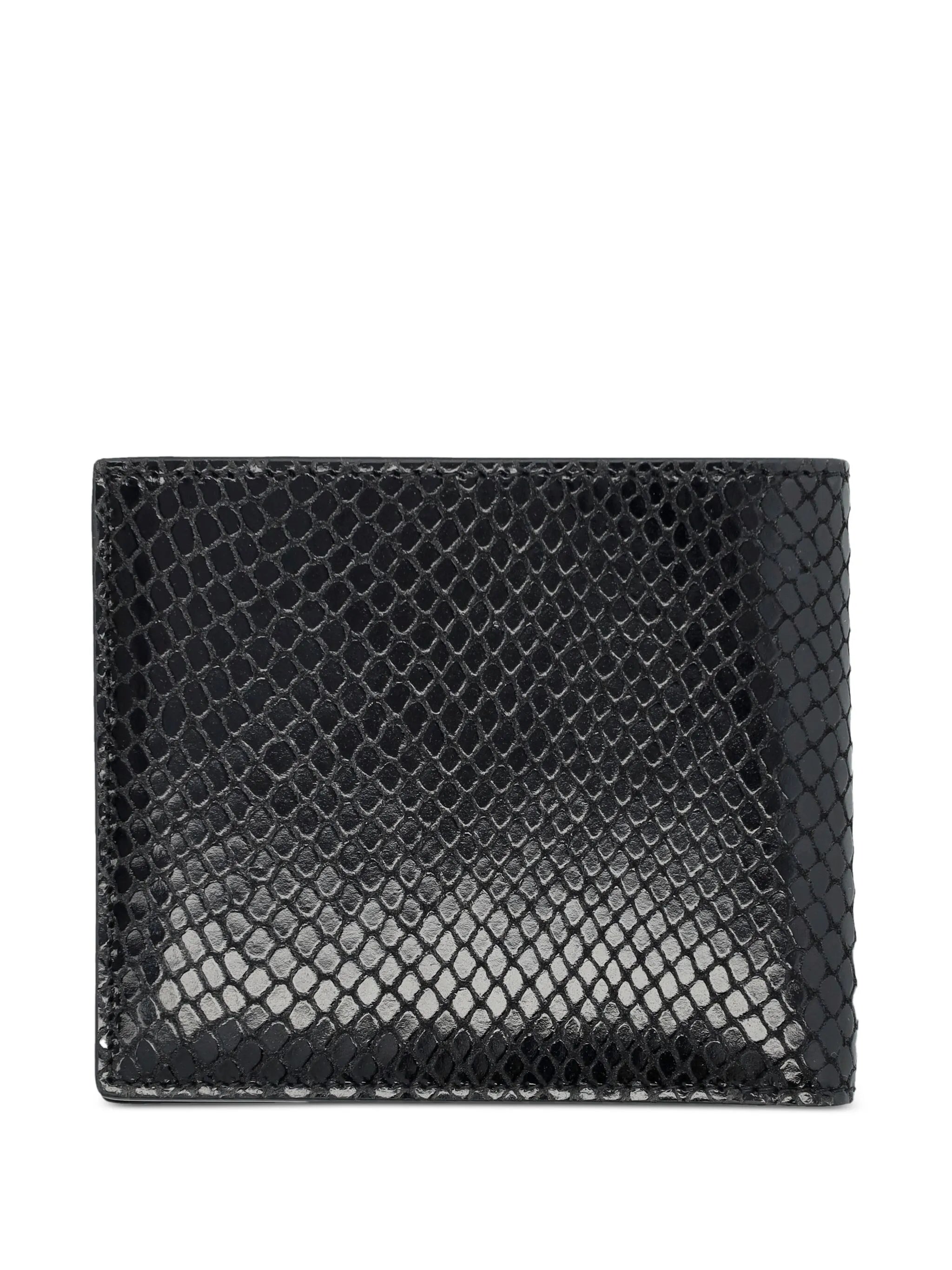 Phyton-print leather wallet