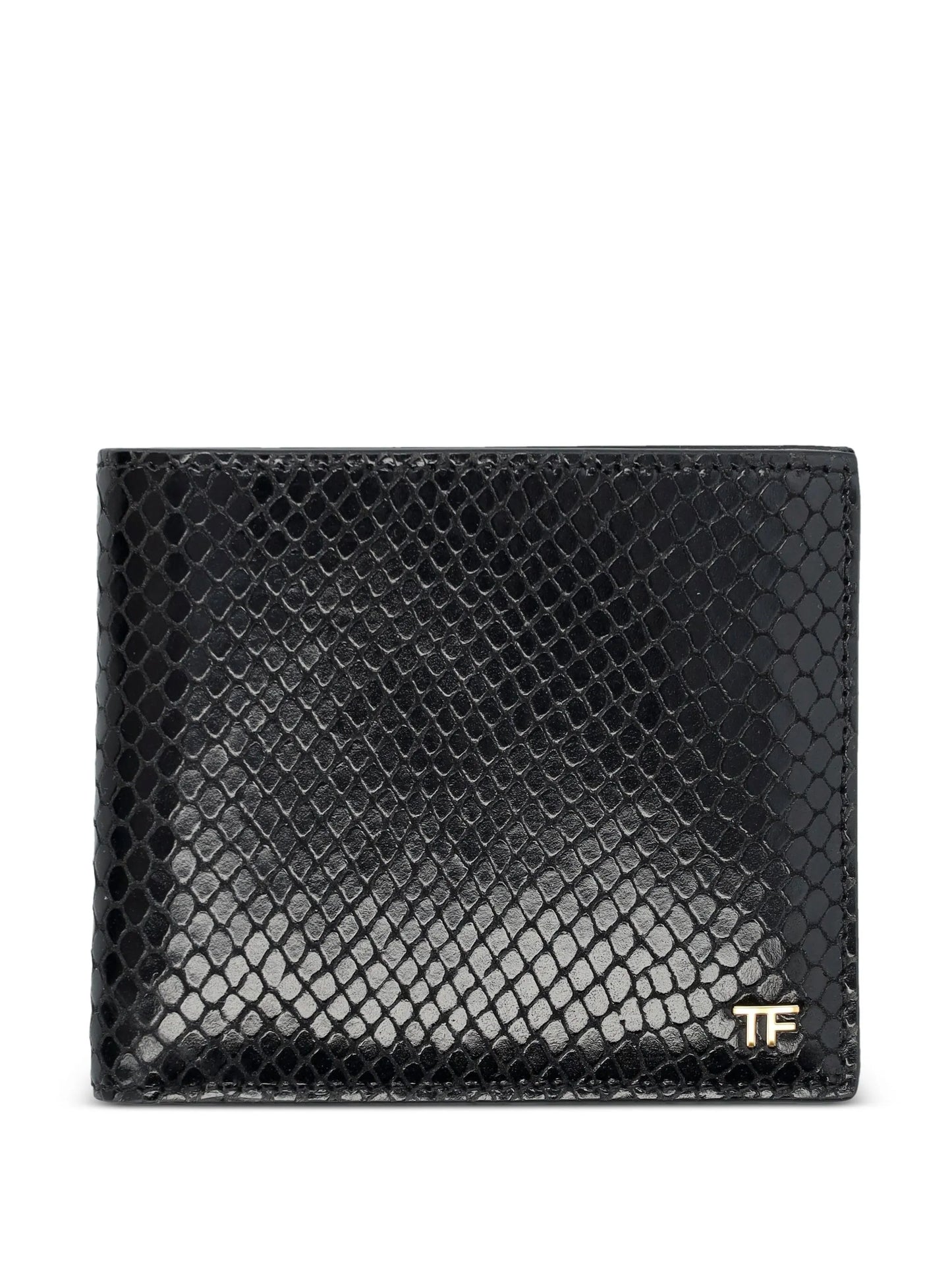 Phyton-print leather wallet