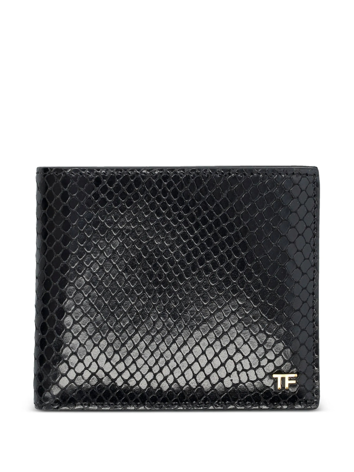 Phyton-print leather wallet