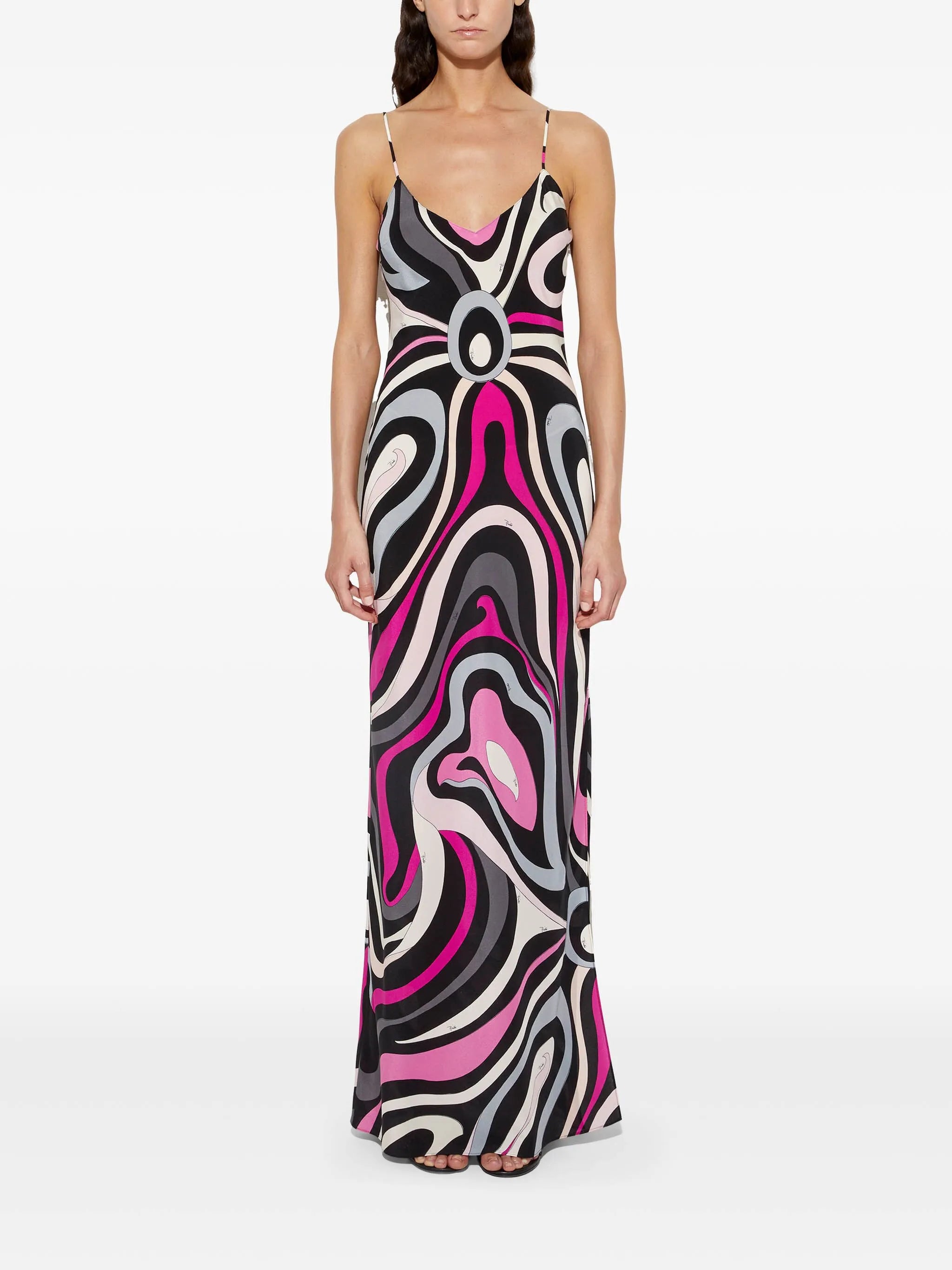 marmo-print dress