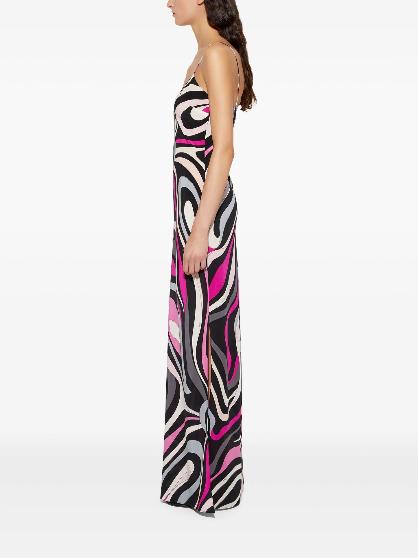 marmo-print dress