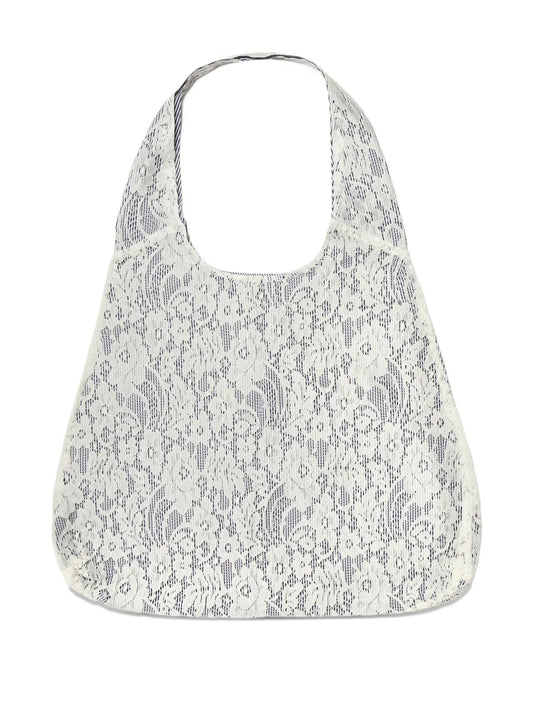 Port lace-embroidered tote bag