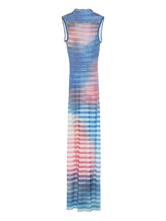 striped sleeveless dress