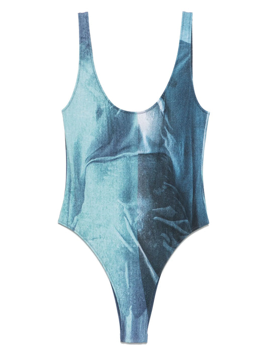 abstract-print swimsuit