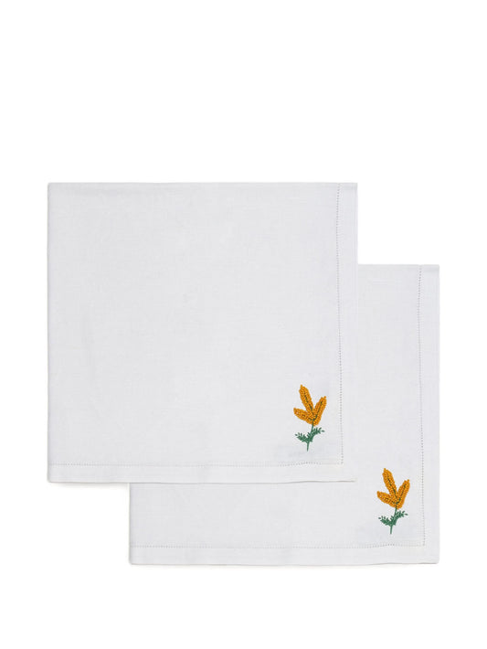 mimosa-embroidered napkins (set of two)