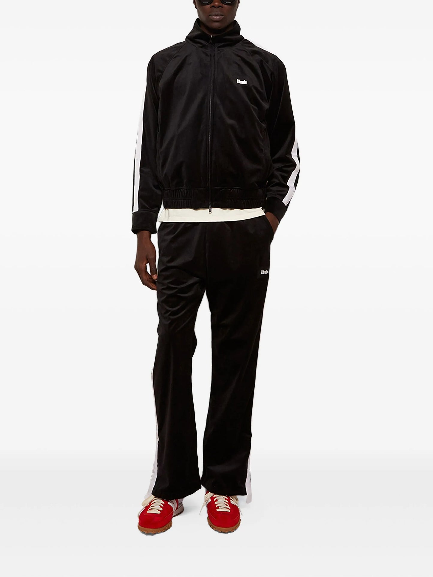 Hampton velvet striped track jacket