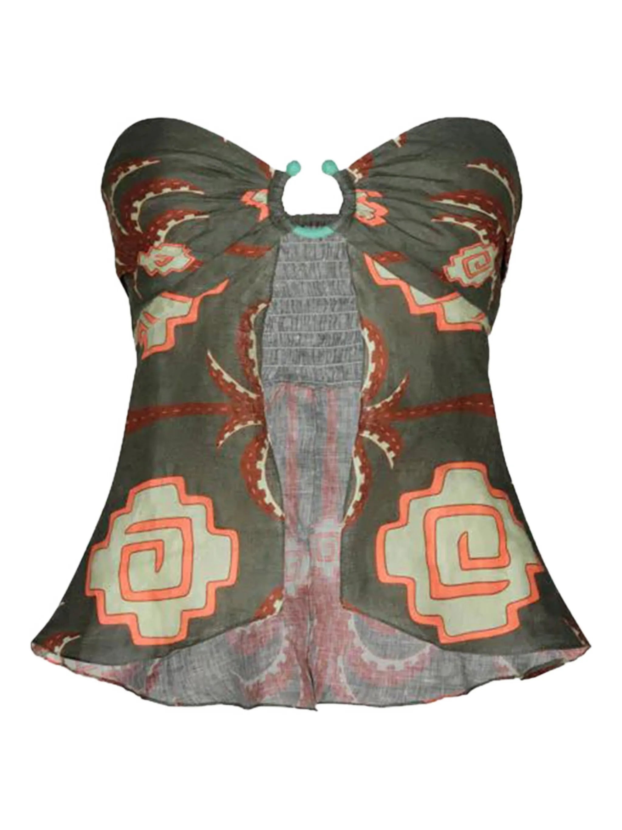 Arkana ring-detail strapless top