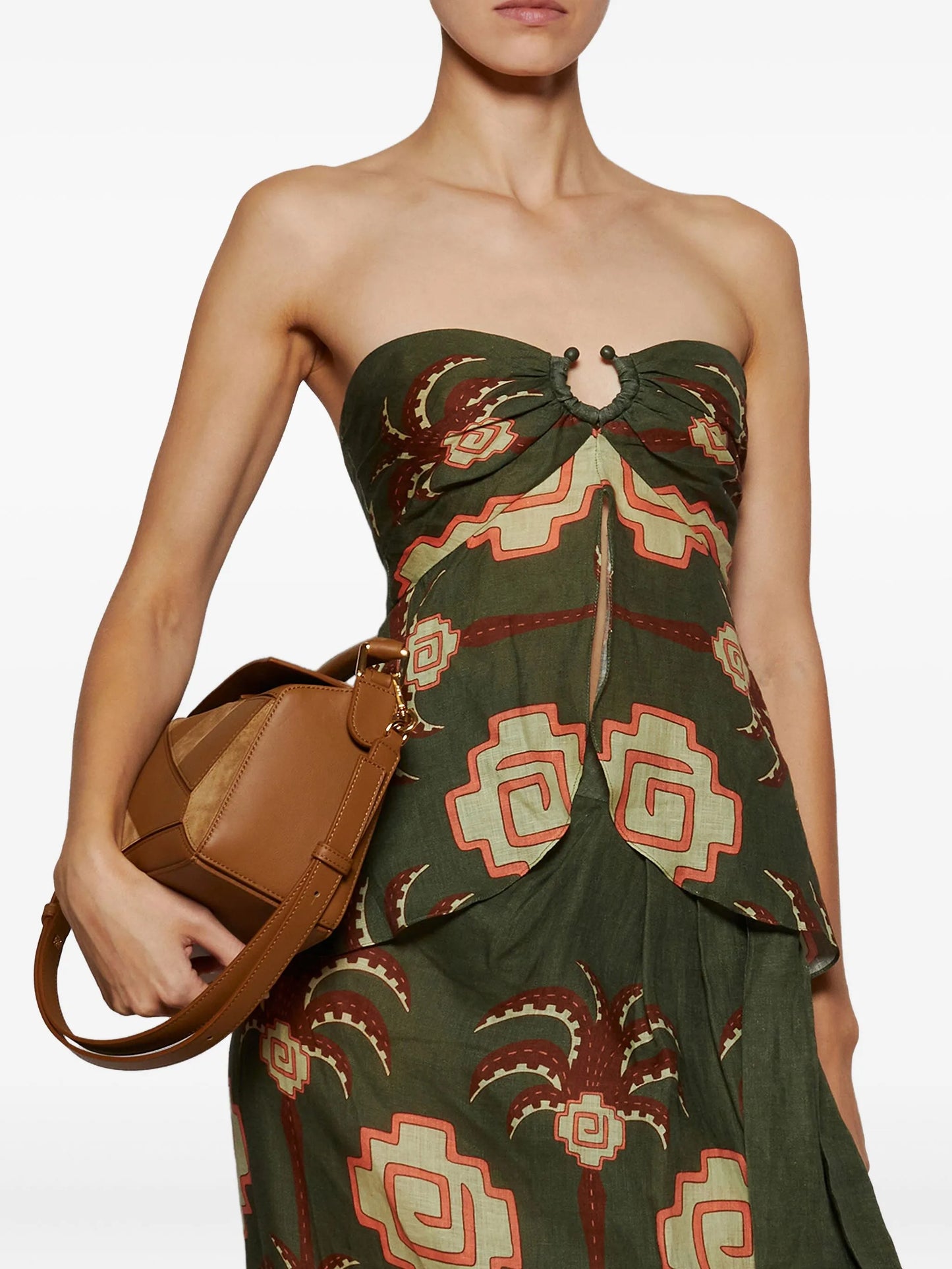 Arkana ring-detail strapless top